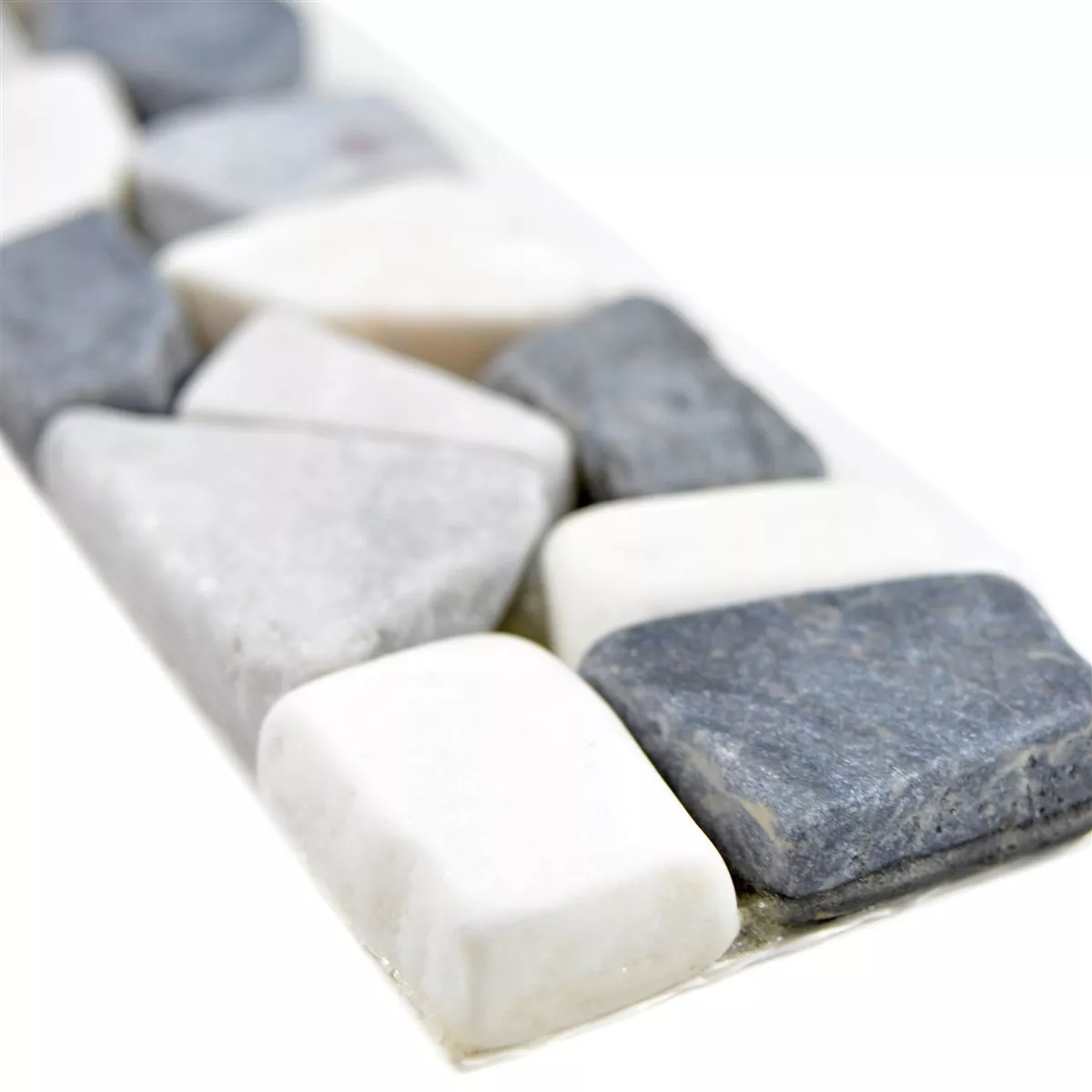 Pietra Naturale Piastrella Confine Riesco Nero Grigio Bianco
