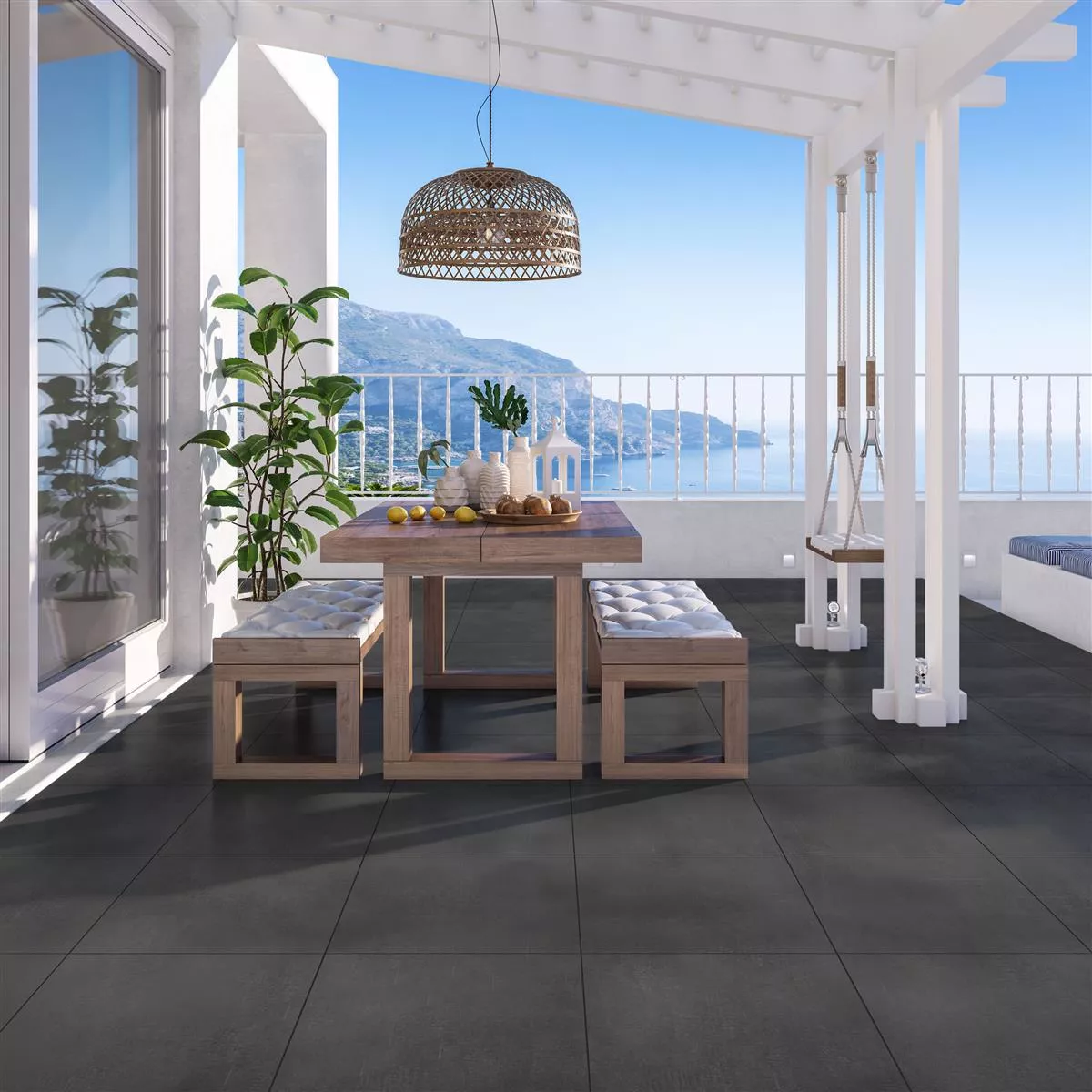 Terrassenplatten Alliance Betonoptik 60x60cm Anthrazit