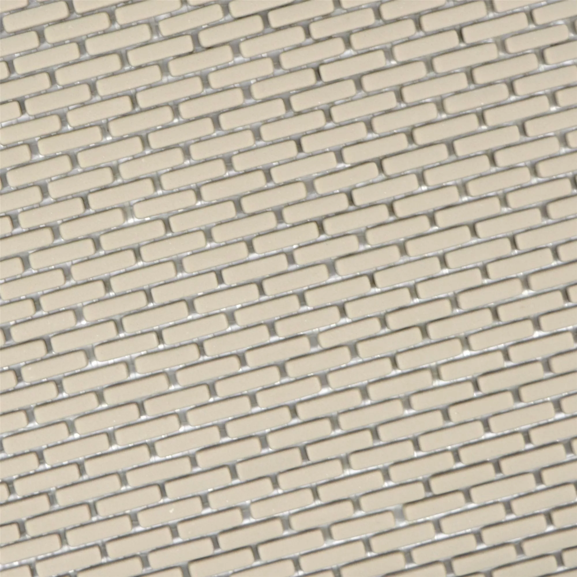 Muster von Glasmosaik Fliesen Kassandra Cream Brick Matt