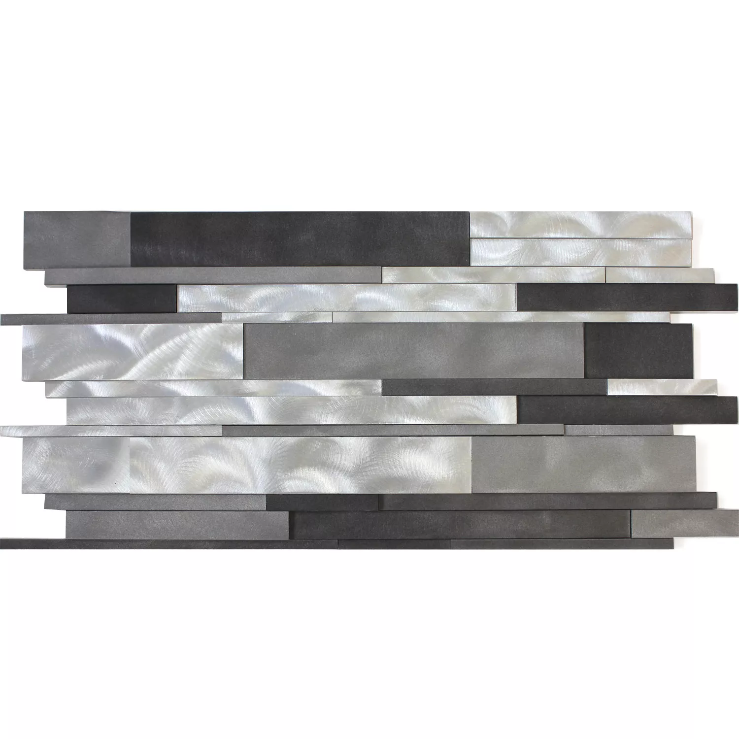 Aluminium Metal Mosaïque Talara Noir Argent 300x600mm