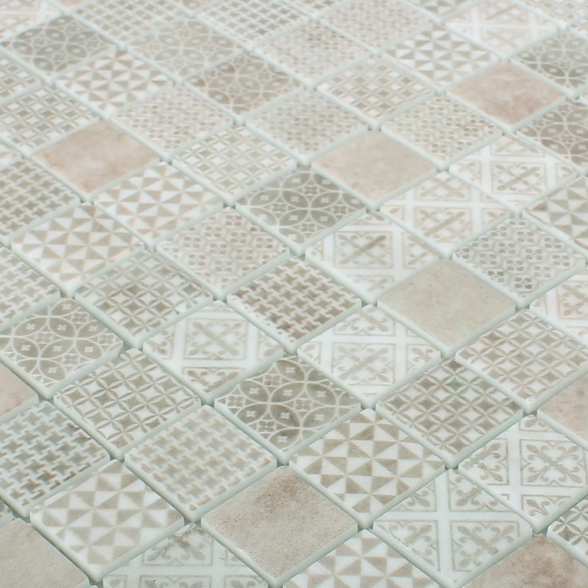 Campione Mosaico Vetro Piastrella Malard Beige