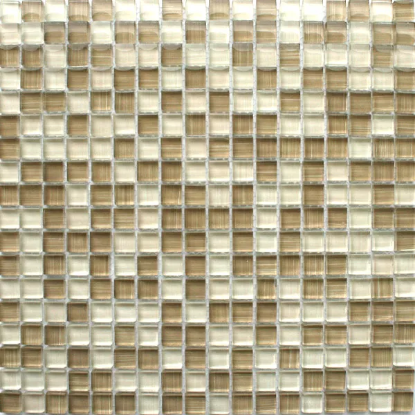 Muster von Glasmosaik Fliesen Beige