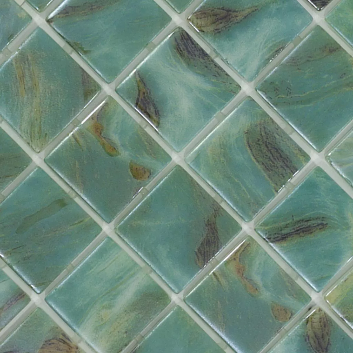 Glas Schwimmbad Pool Mosaik Alassio Türkis 38