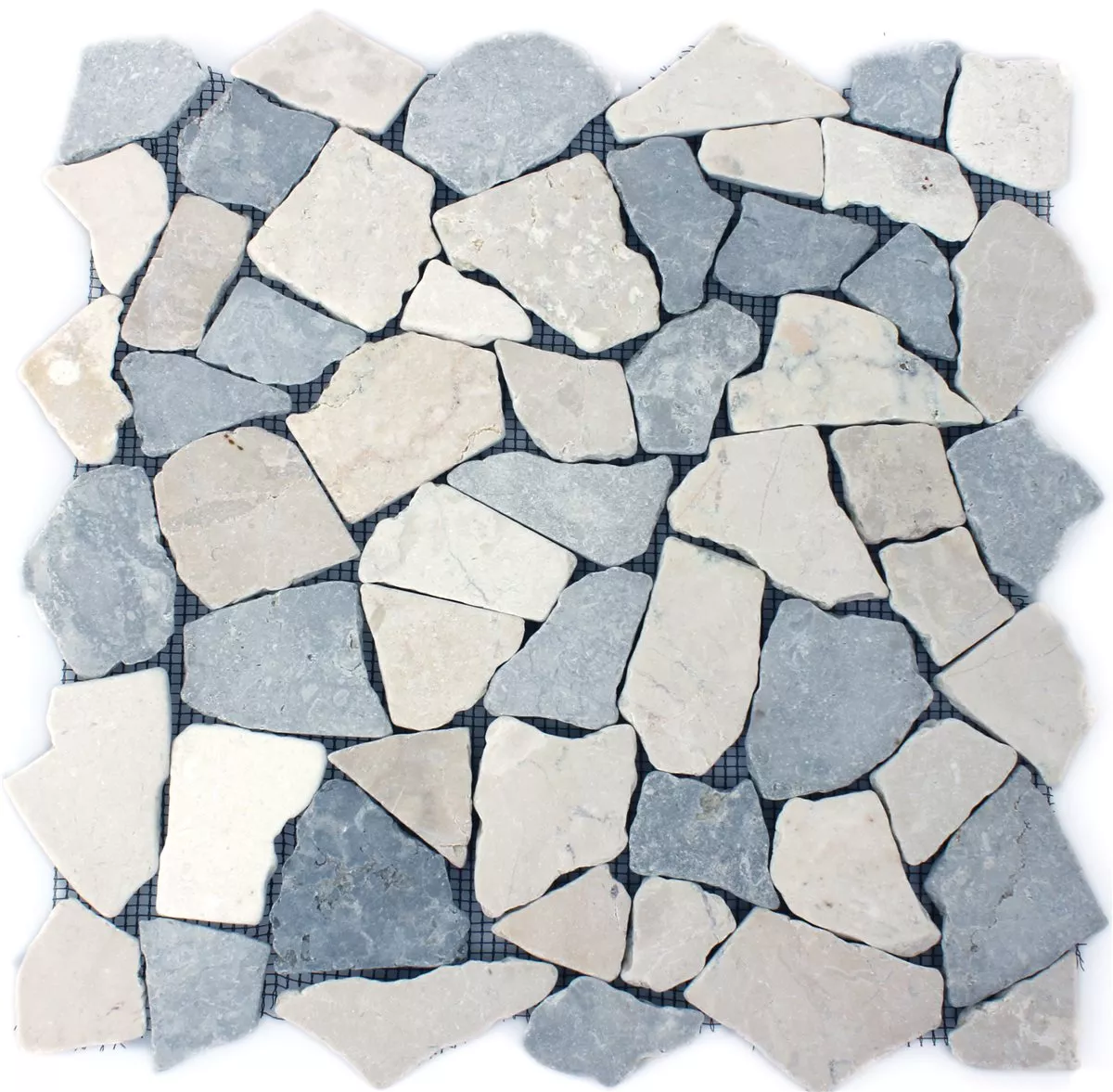 Muster von Mosaikfliesen Marmor Bruch Grau Botticino