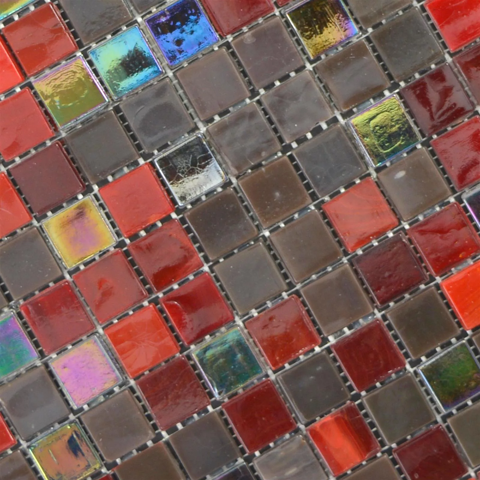 Vetro Mosaico Rexford Effetto Madreperla Marrone Rosso