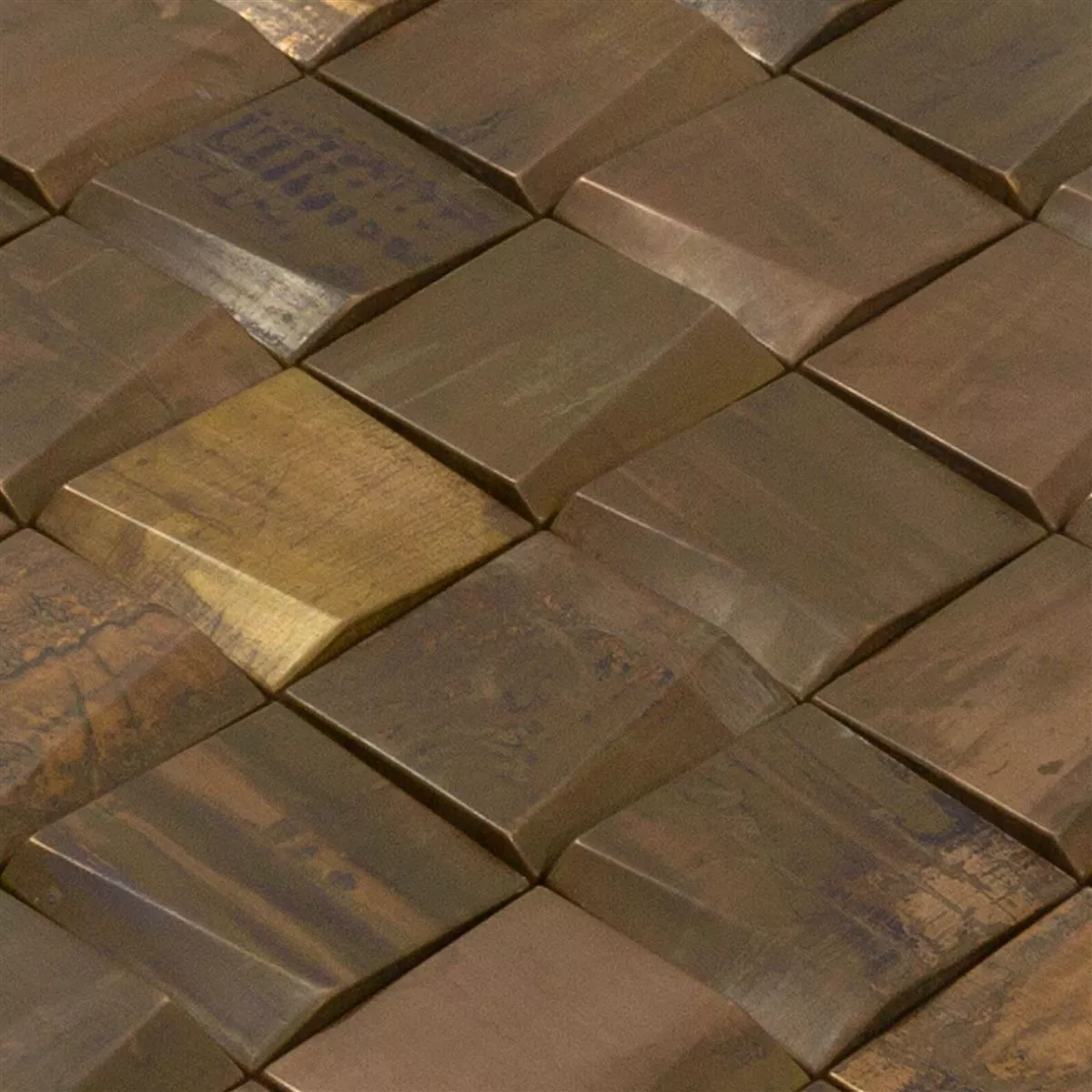 Metall Kupfer Mosaikfliesen Copperfield 3D 48x48mm