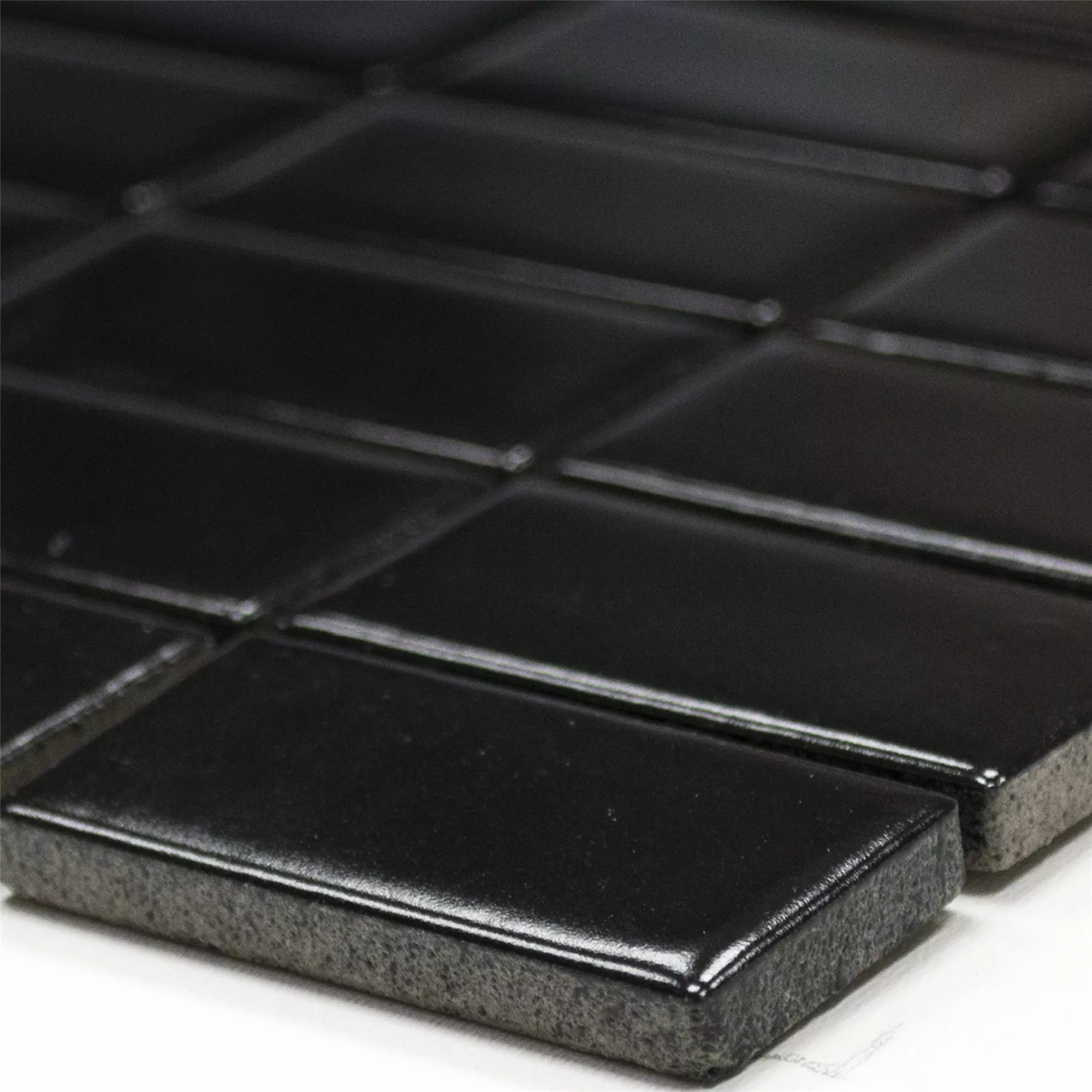 Céramique Mosaïque Carrelage Adrian Noir Mat Rectangle Céramique Mosaïque Carrelage Adrian Noir Mat Rectangle
