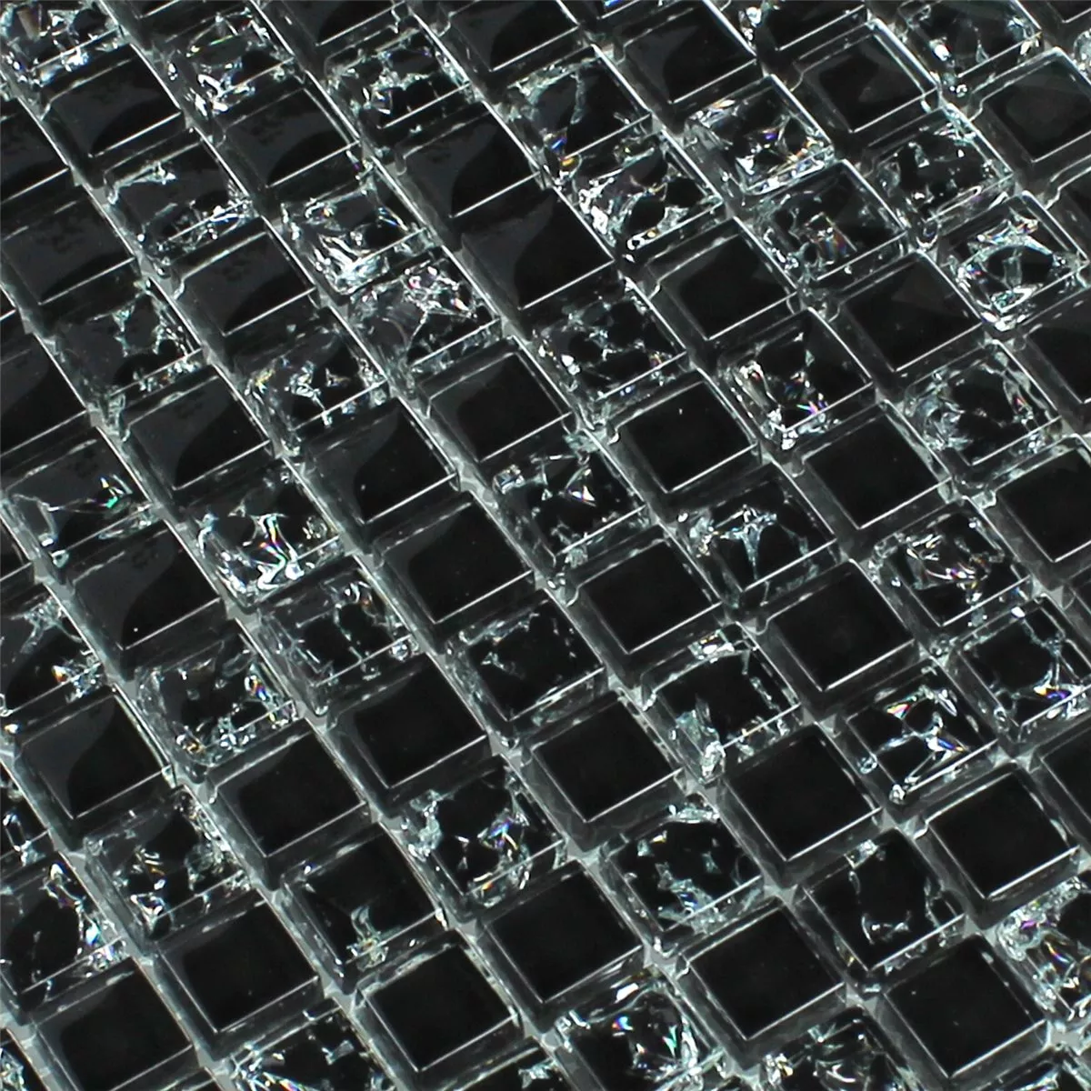 Muster von Glasmosaik Tokio Schwarz Effekt
