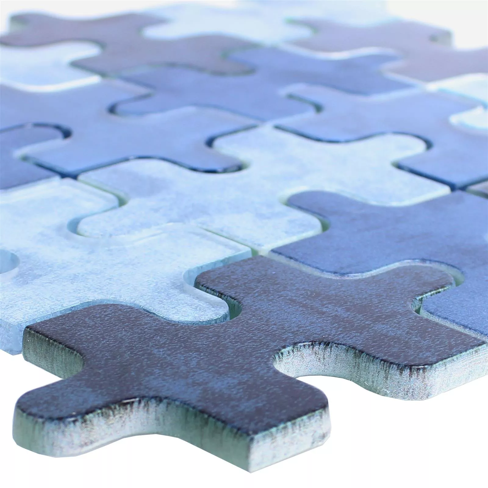 Mosaico Di Vetro Piastrelle Puzzle Blu