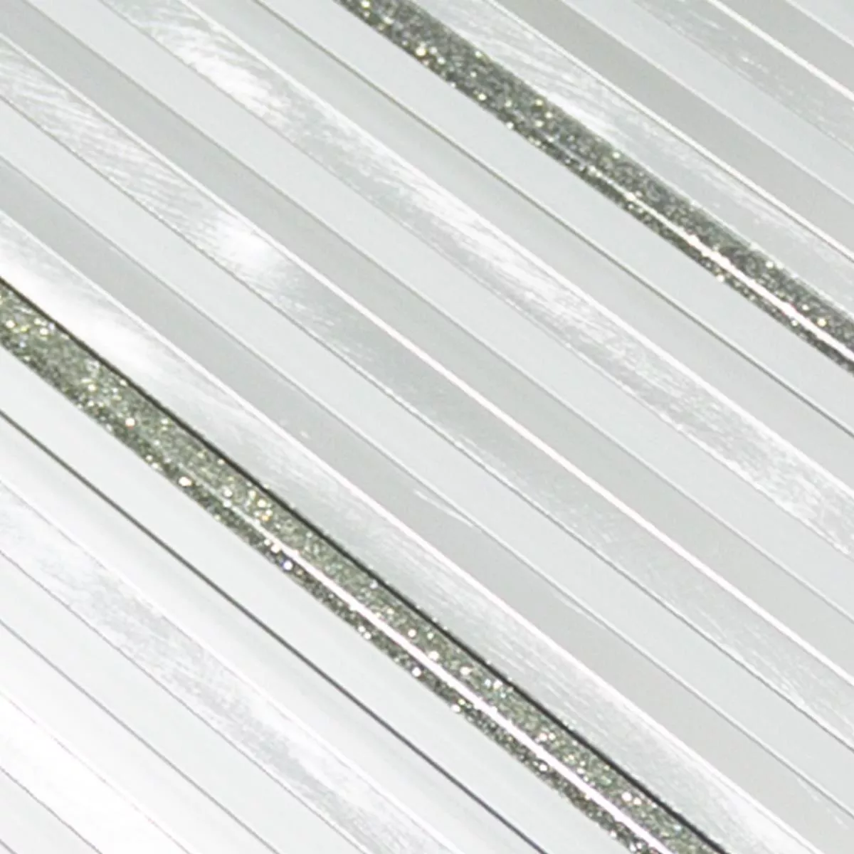 Aluminium Metall Mosaik Fliesen Bilbao Stripes Silber
