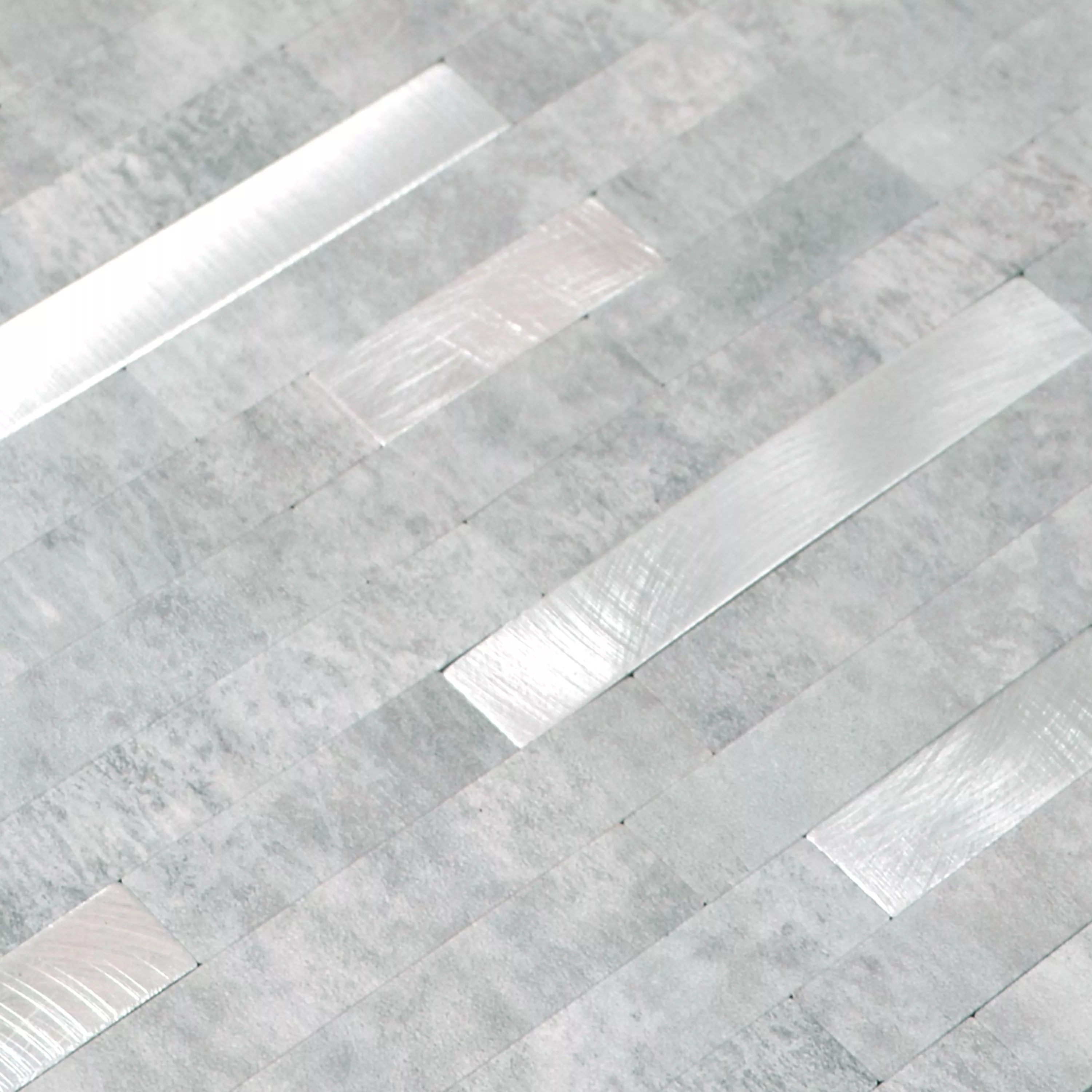 Vinyl Mosaikfliesen Maywald Selbstklebend Grau Silber
