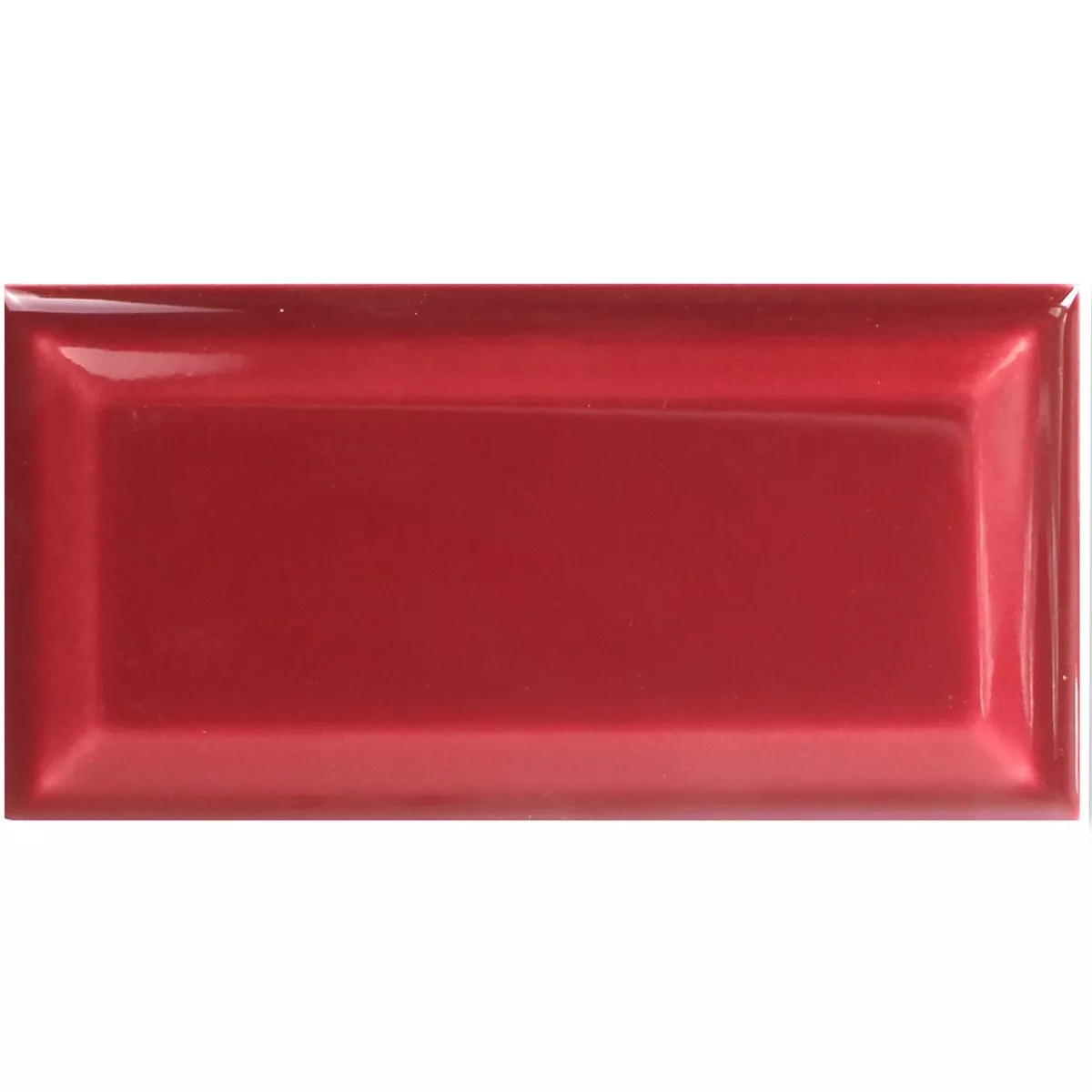 Metro Wandfliesen Granato Bordeaux Glänzend Facette 7,5x15cm
