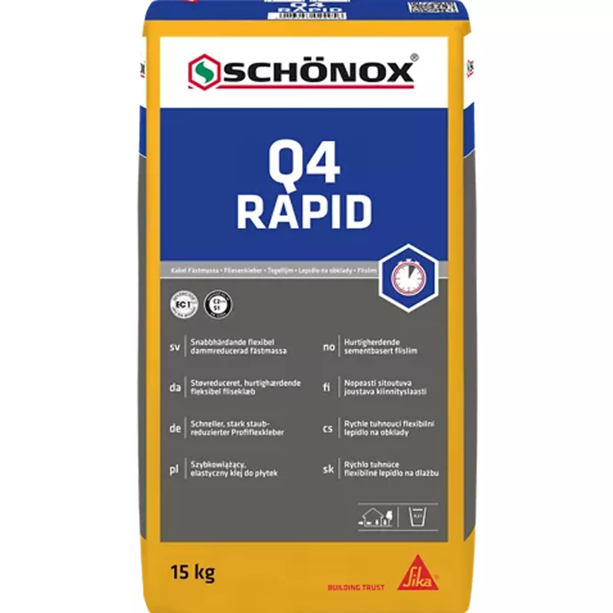 Fliesenkleber Schönox Q4 RAPID 15 Kg