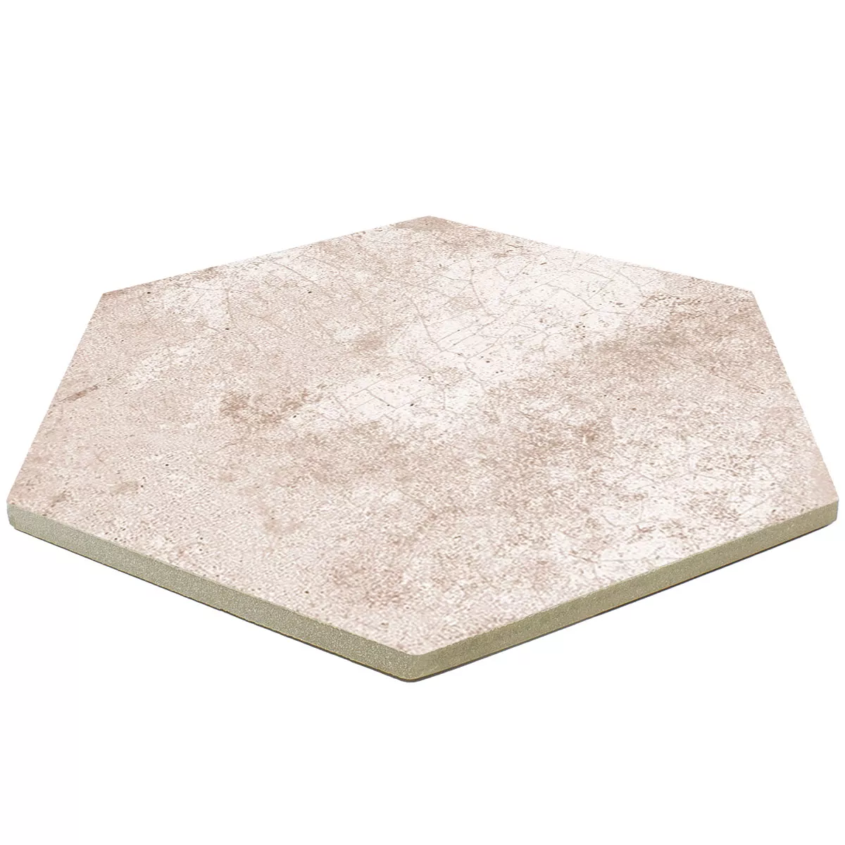 Grès Cérame Pleine Masse Carrelage Honiara Hexagone Carreau De Base Taupe 22,5x25,9cm