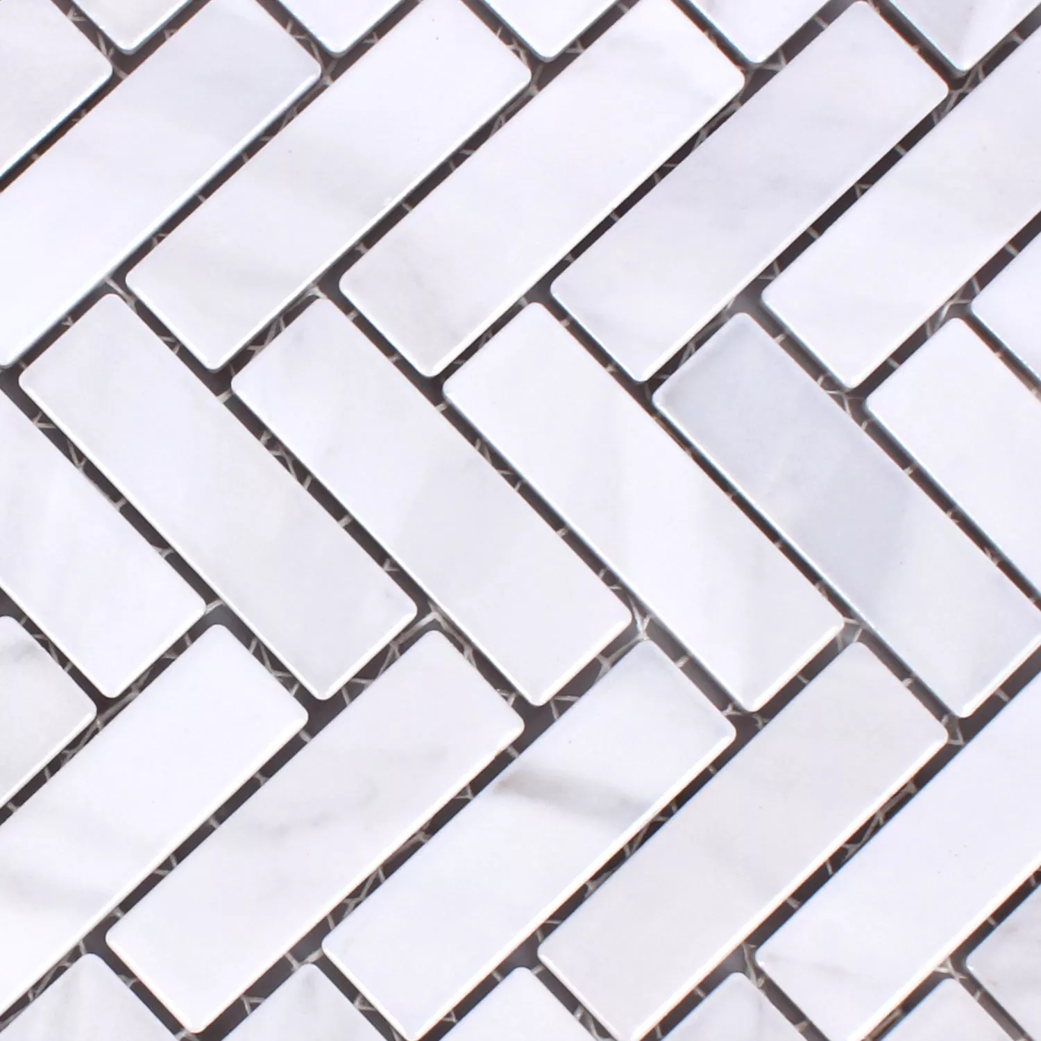 Mosaico Ceramica Rossoilia Ottica Di Pietra Bianco