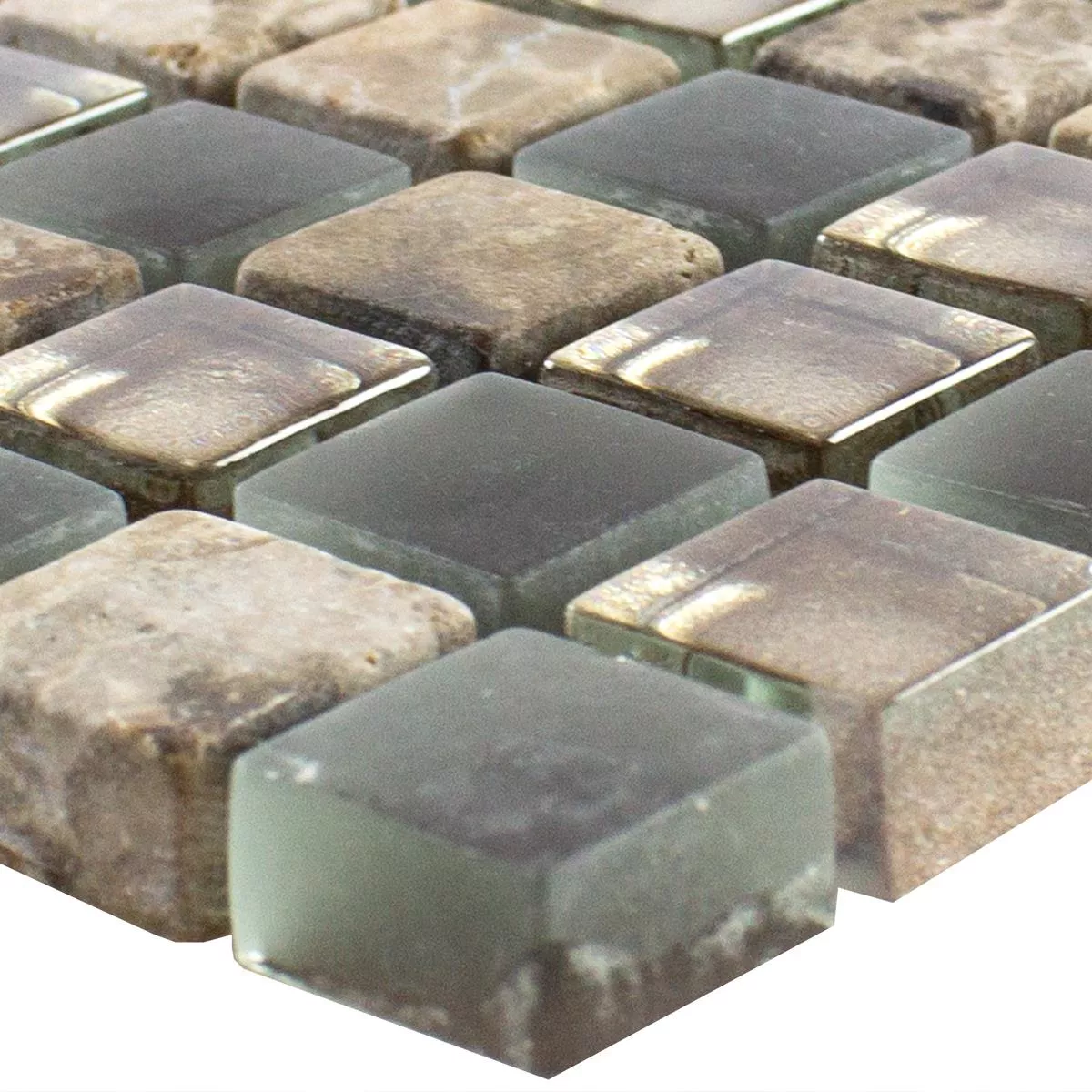 Échantillon Mosaïque verre pierre naturelle Carrelage Hayrabey Brun Foncé