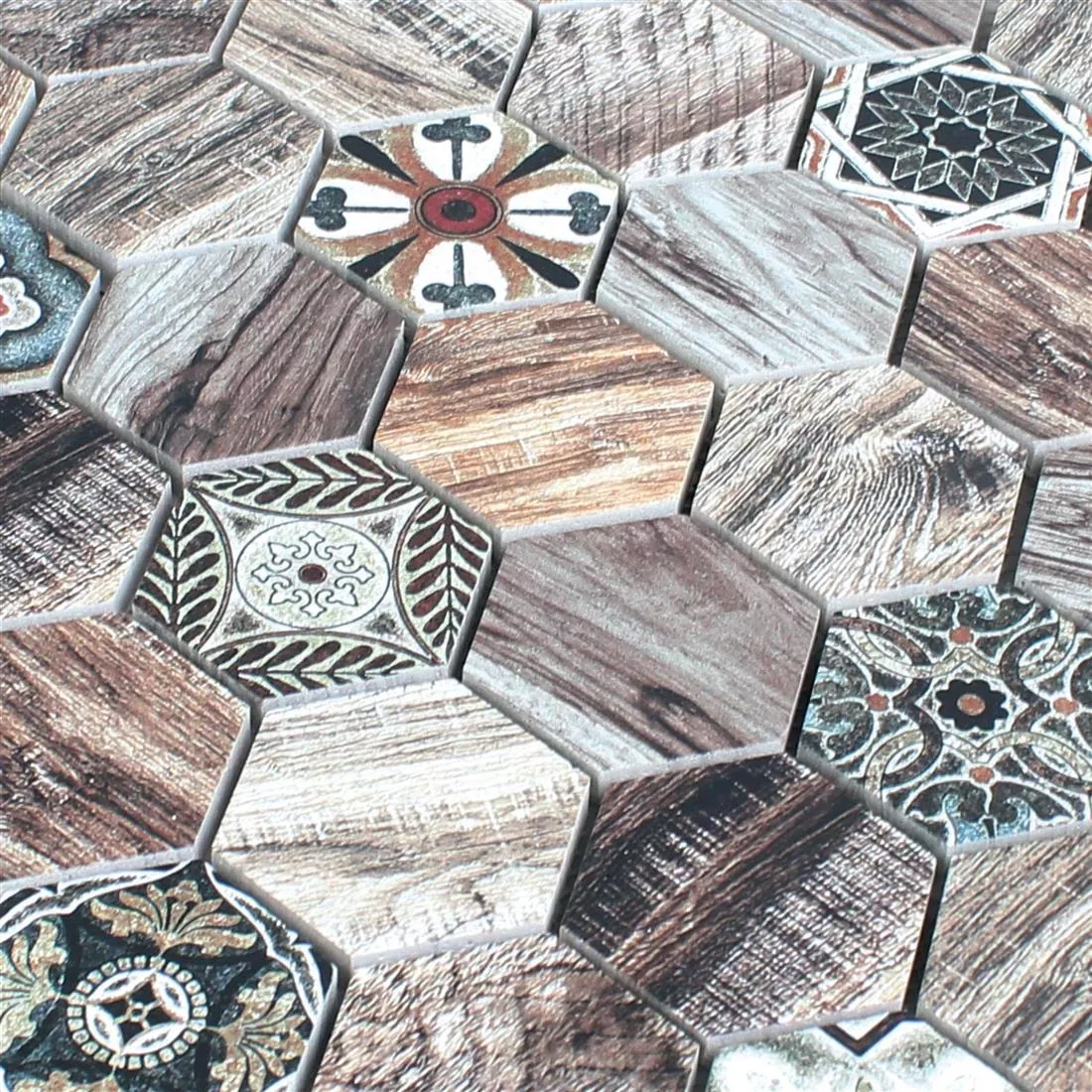 Mosaico In Pietra Naturale Piastrelle Kapstadt Legno Ottica Marrone