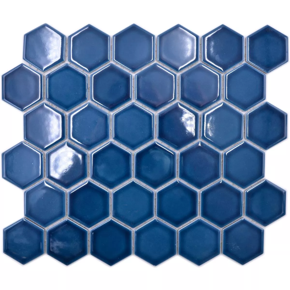 Échantillon de Céramique Mosaïque Salomon Hexagone Bleu Vert H51