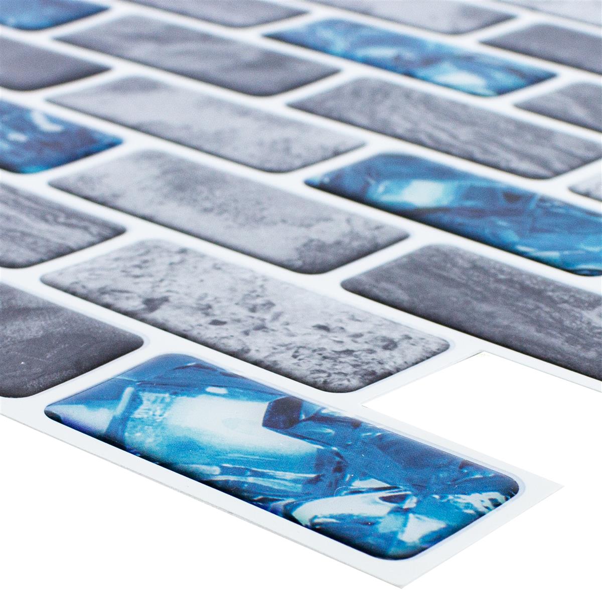 Vinyl Mosaik Fliesen Belleza Blau Grau Selbstklebend