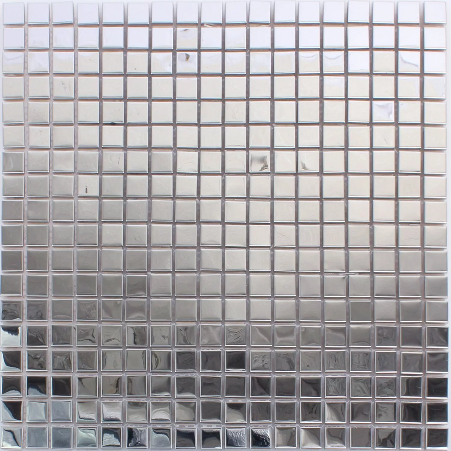 Muster von Edelstahl Mosaikfliesen Glänzend Quadrat 15
