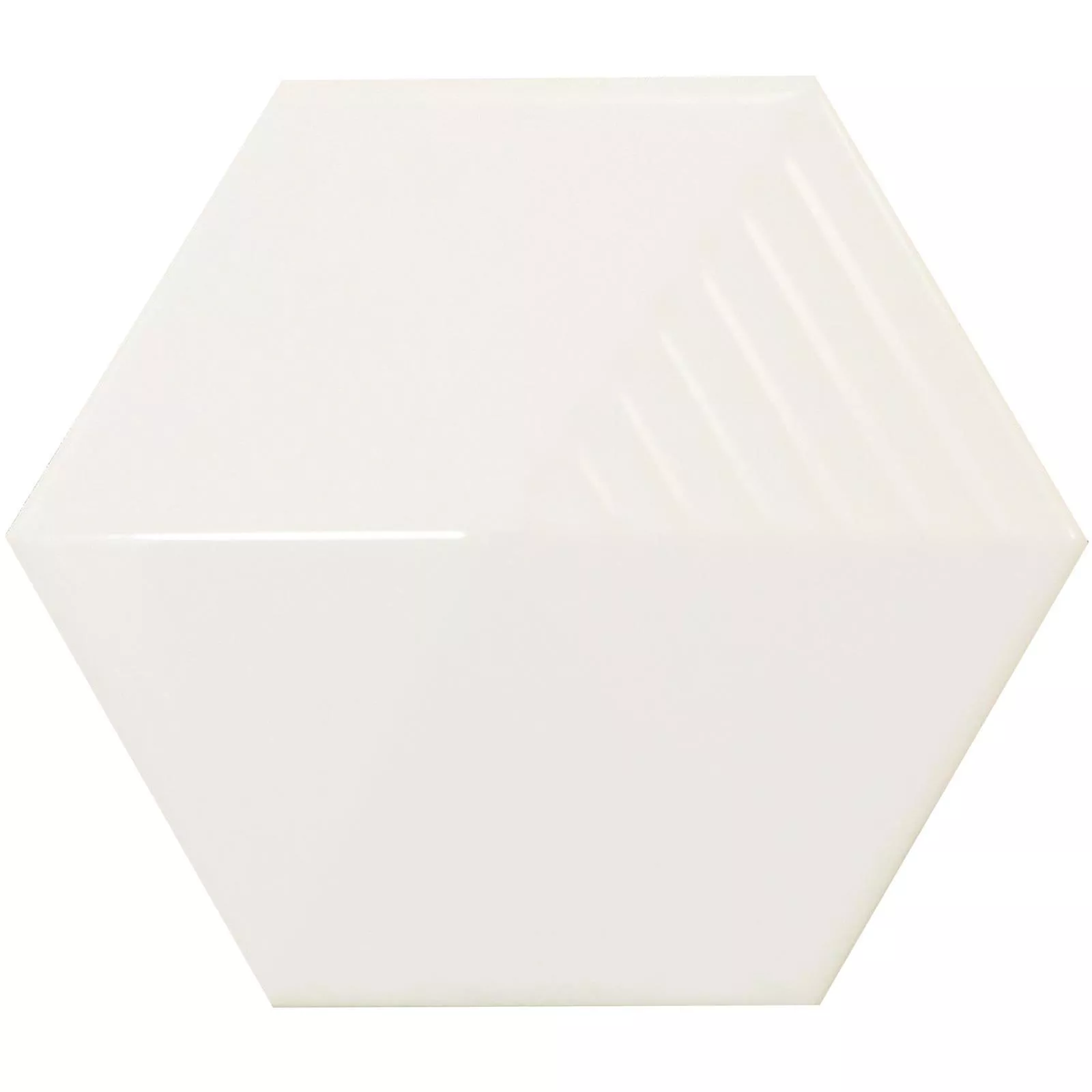 Muster Wandfliesen Rockford 3D Hexagon 12,4x10,7cm Weiß