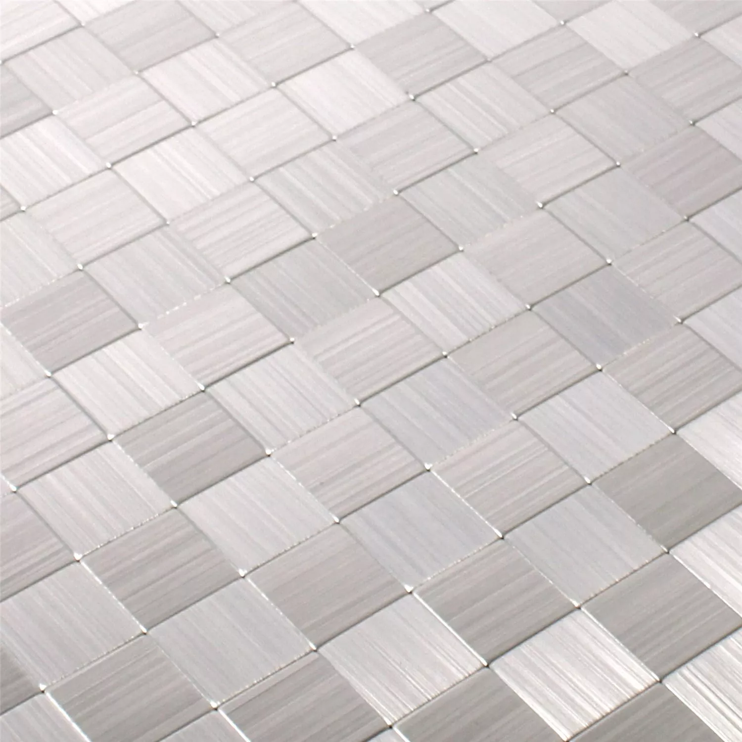 Muster von Mosaikfliesen Metall Selbstklebend Mikros Silber Quadrat 25