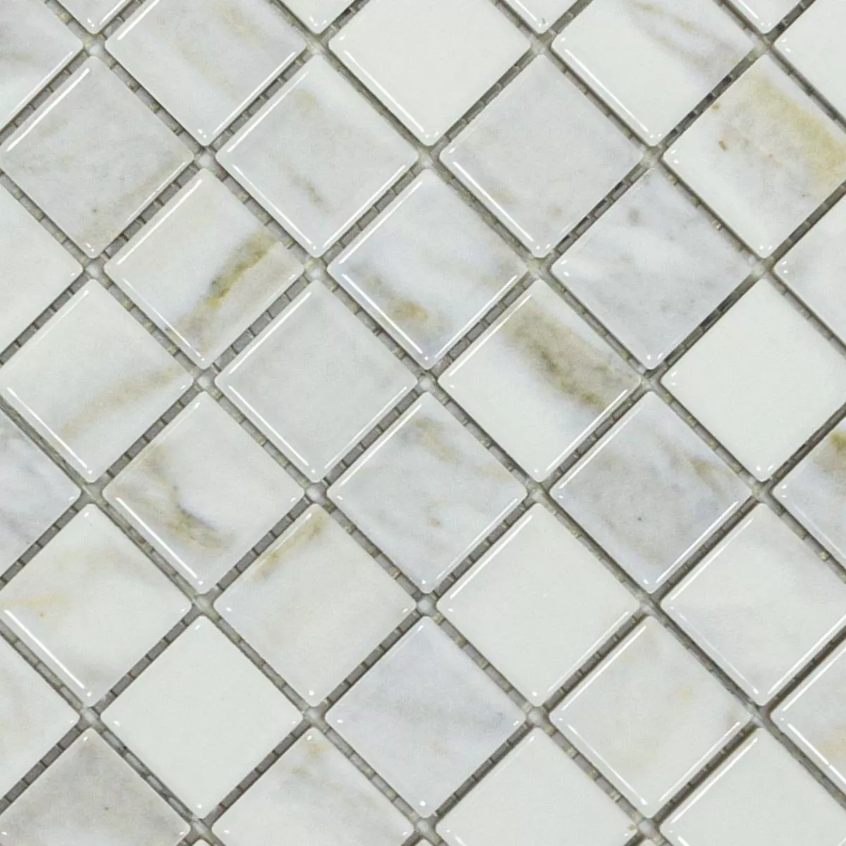 Céramique Mosaïque Carrelage Elysium Marbre Optique Blanc 23