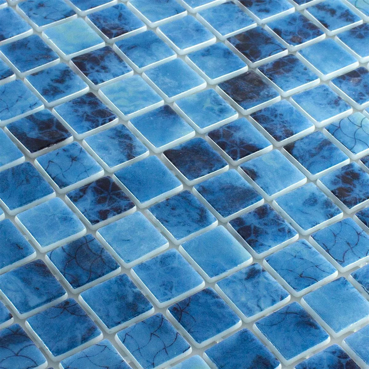 Mosaico vetro piscina Baltic Blu 25x25mm