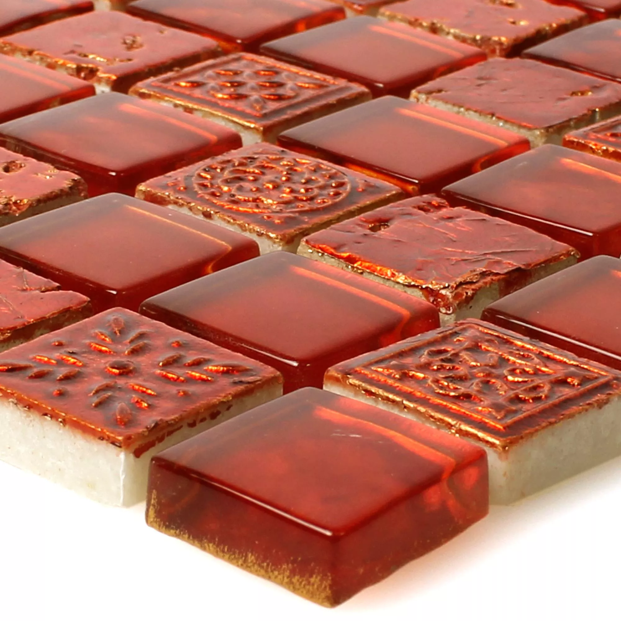 Mosaikfliesen Georgia Glas Naturstein Mix Rot Mosaikfliesen Georgia Glas Naturstein Mix Rot