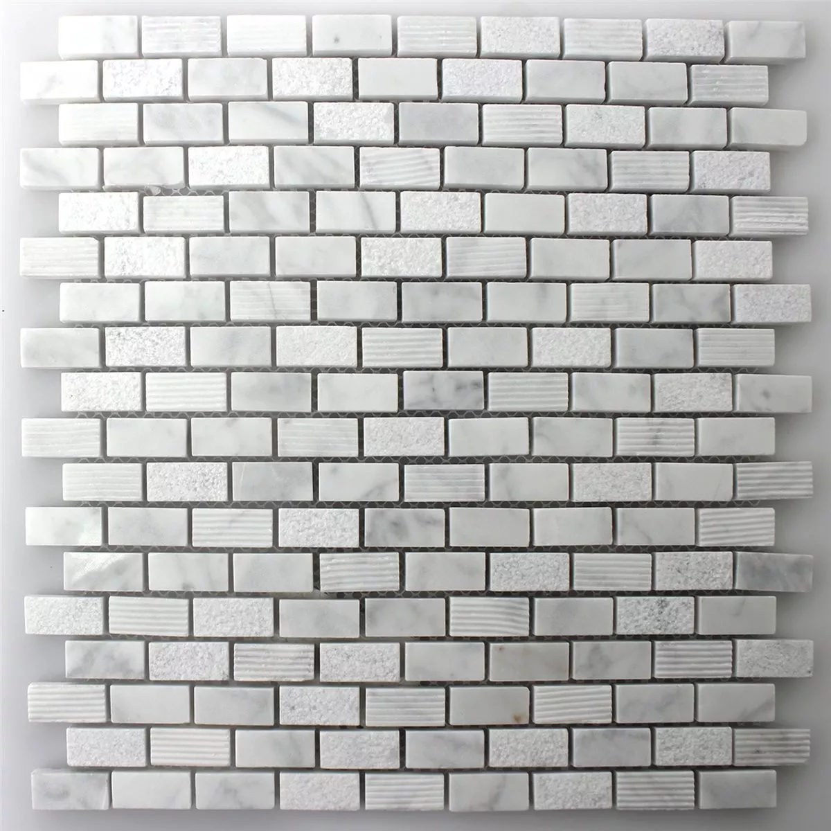 Campione Mosaico Pietra Naturale Carrara Bianco