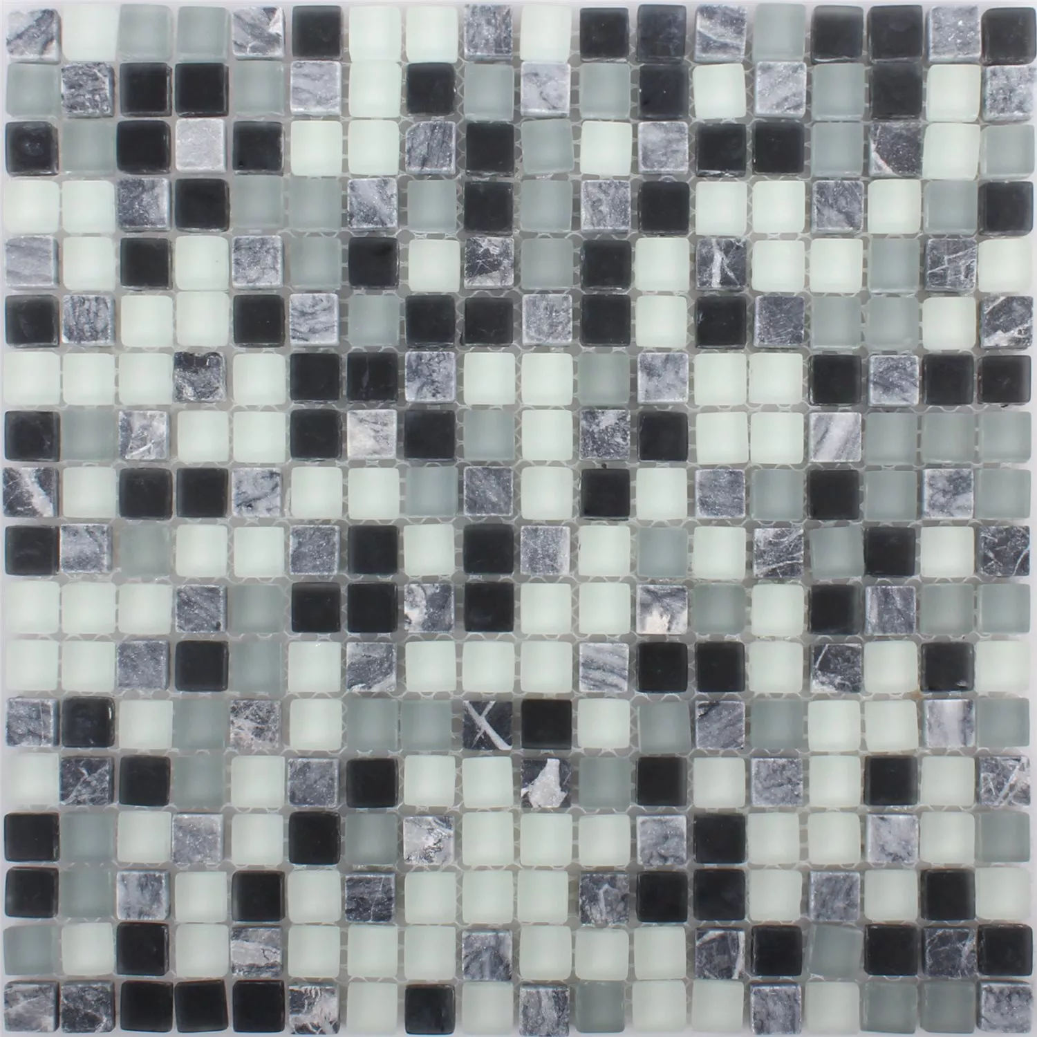 Muster von Mosaikfliesen Marilia Schwarz Grau Weiss