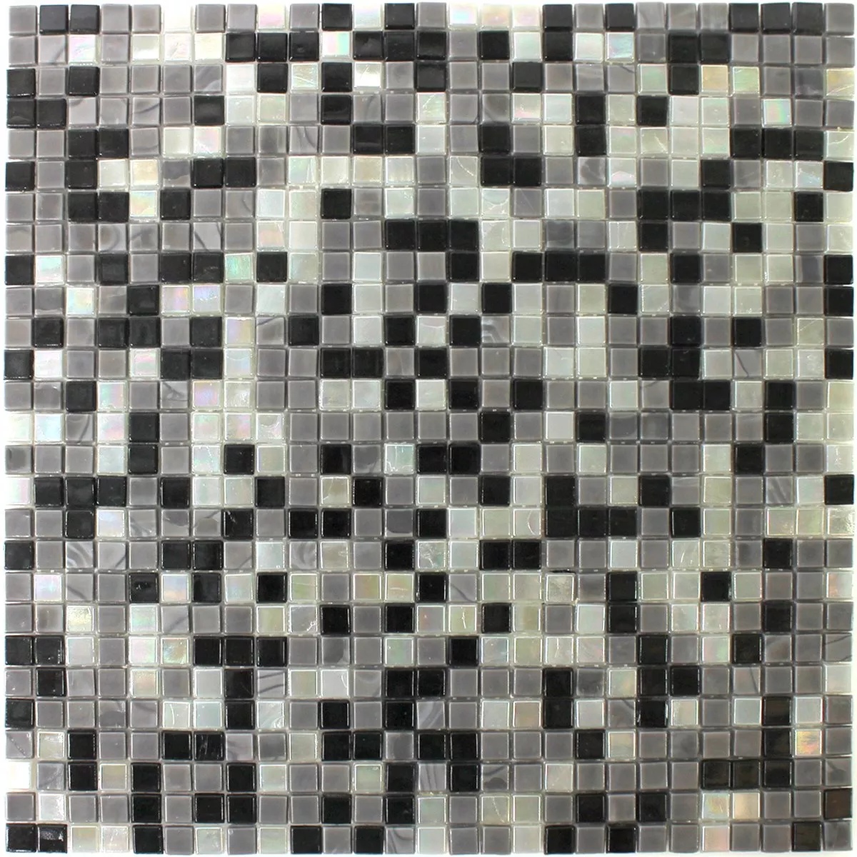 Muster von Glasmosaik Fliesen Schwarz Grau