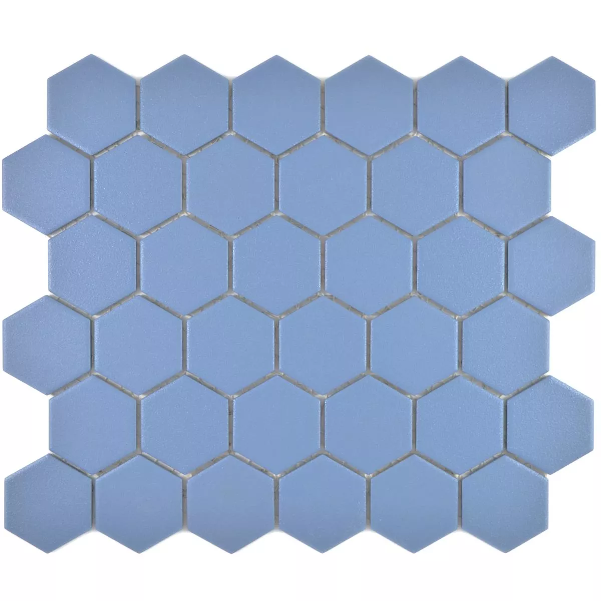 Muster von Keramikmosaik Bismarck R10B Hexagon Blau H51