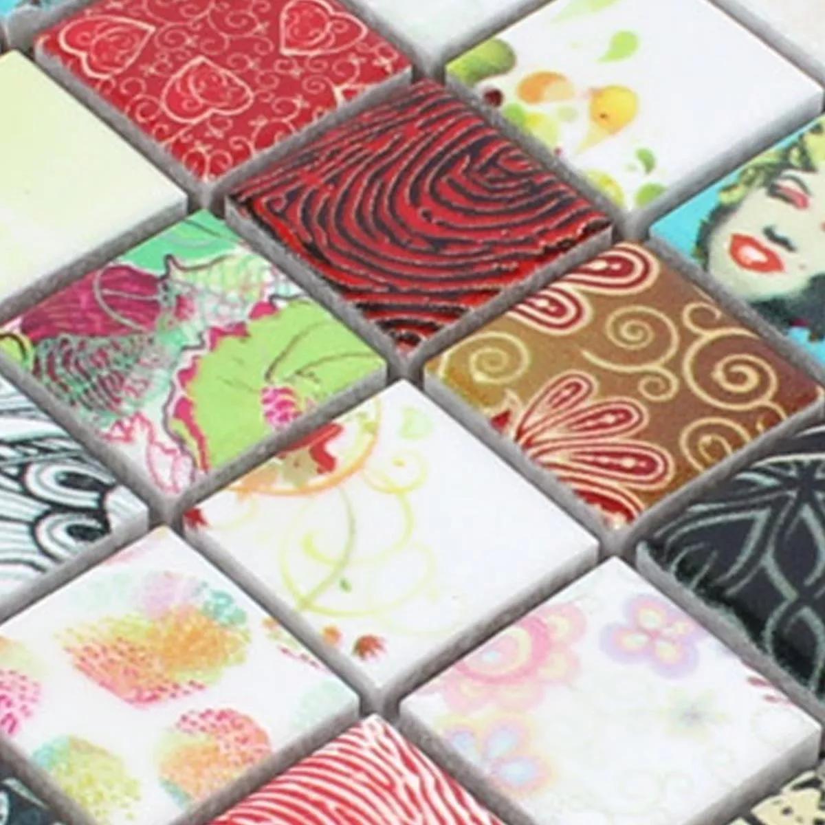 Muster von Mosaikfliesen Keramik Dia Bunt