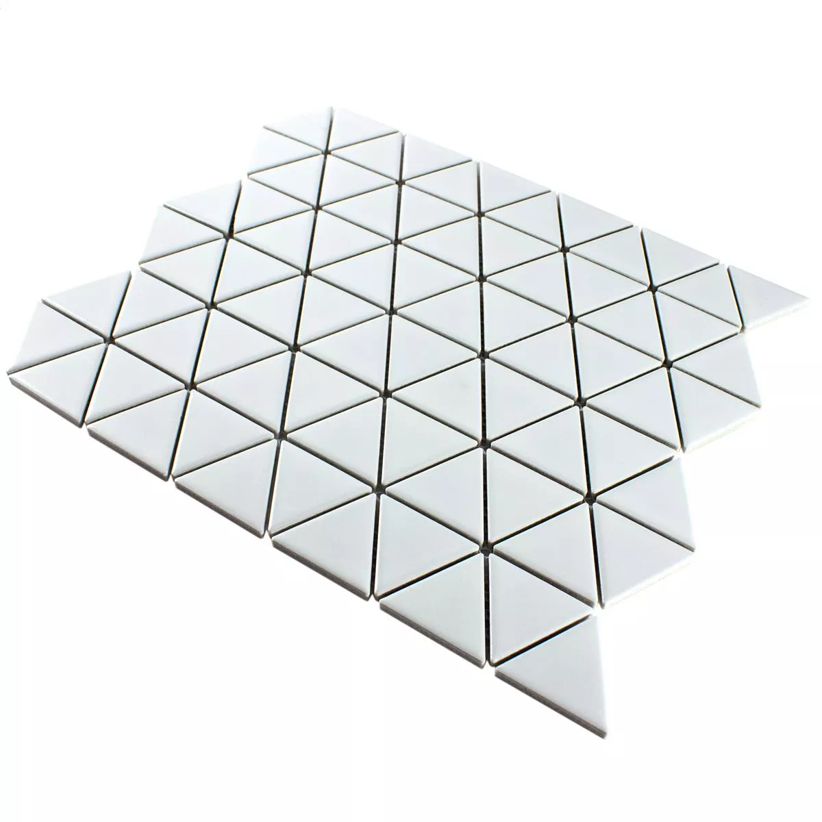 Échantillon Céramique Mosaïque Carrelage Arvada Triangle Blanc Brillant