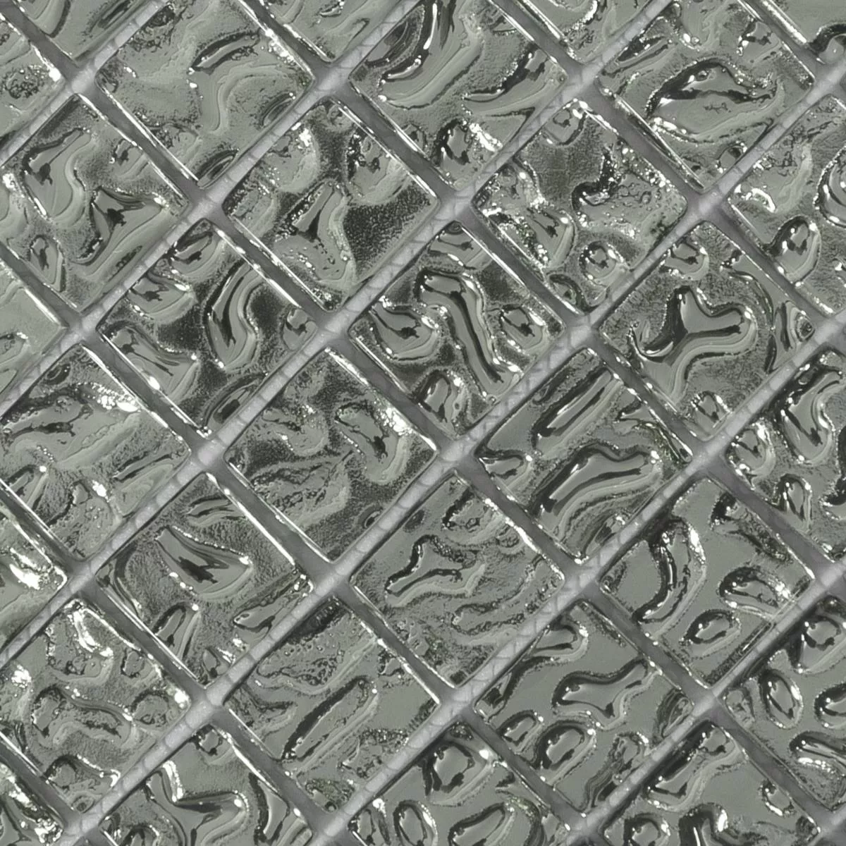 Mosaico Di Vetro Piastrelle Aquatic Argento