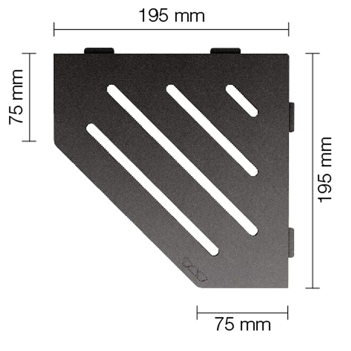 Mensola a muro Mensola per doccia Schlüter a 5 angoli 19,5x19,5 cm Wave Antracite