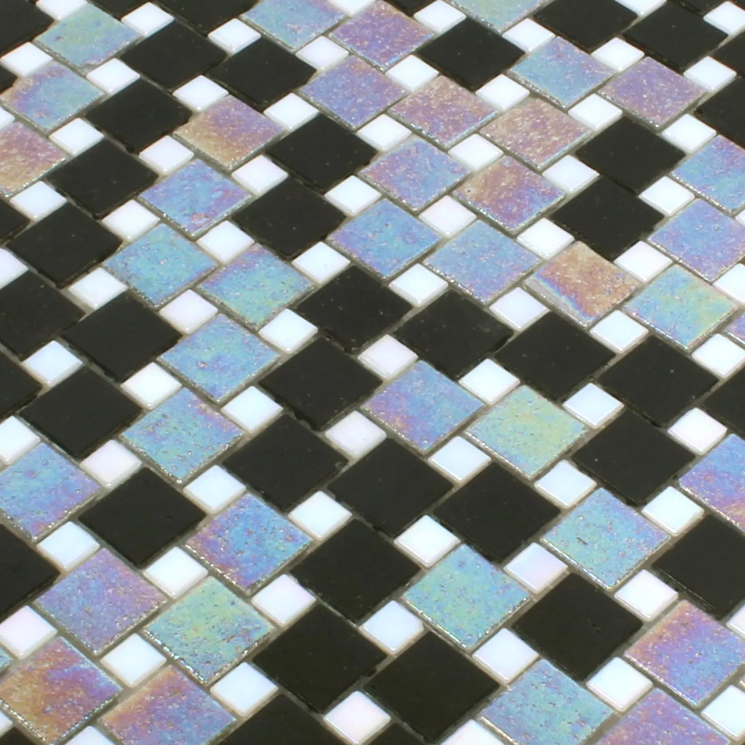 Campione Mosaico Vetro Tahiti Grigio Nero