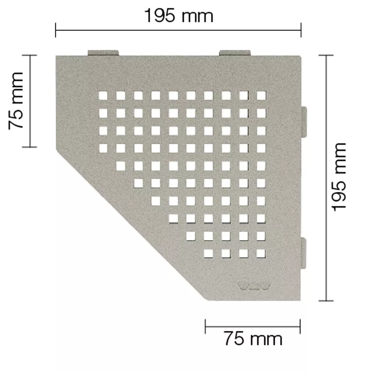 Mensola a muro mensola per doccia Schlüter 5eck 19,5x19,5 cm quadrata grigia