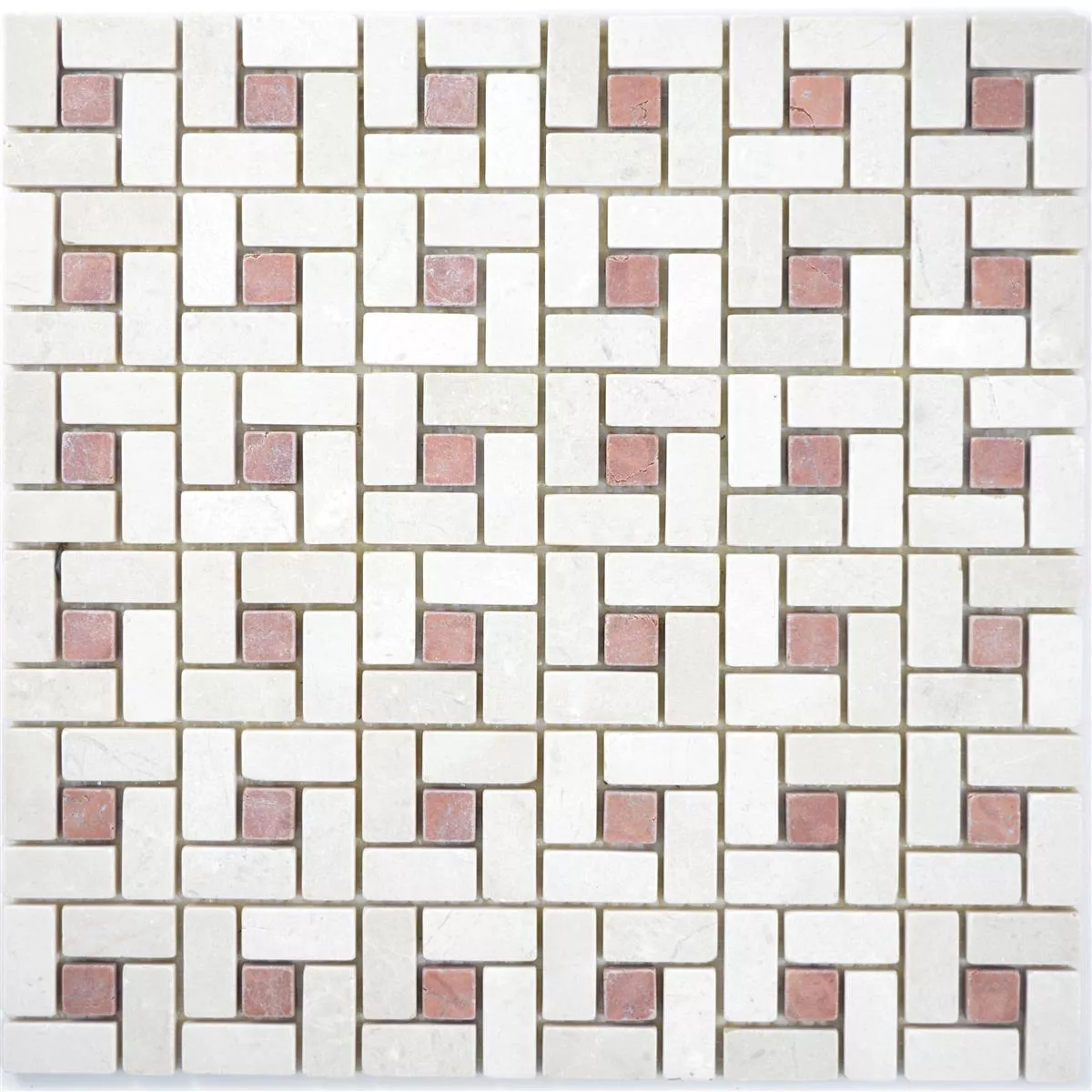 Muster von Naturstein Marmor Mosaik Fliesen Robin Beige Rosso