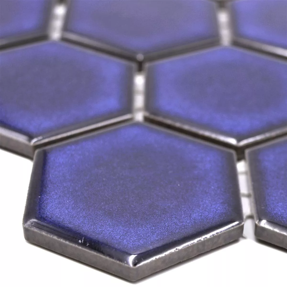 Céramique Mosaïque Salomon Hexagone Cobalt Bleu H51
