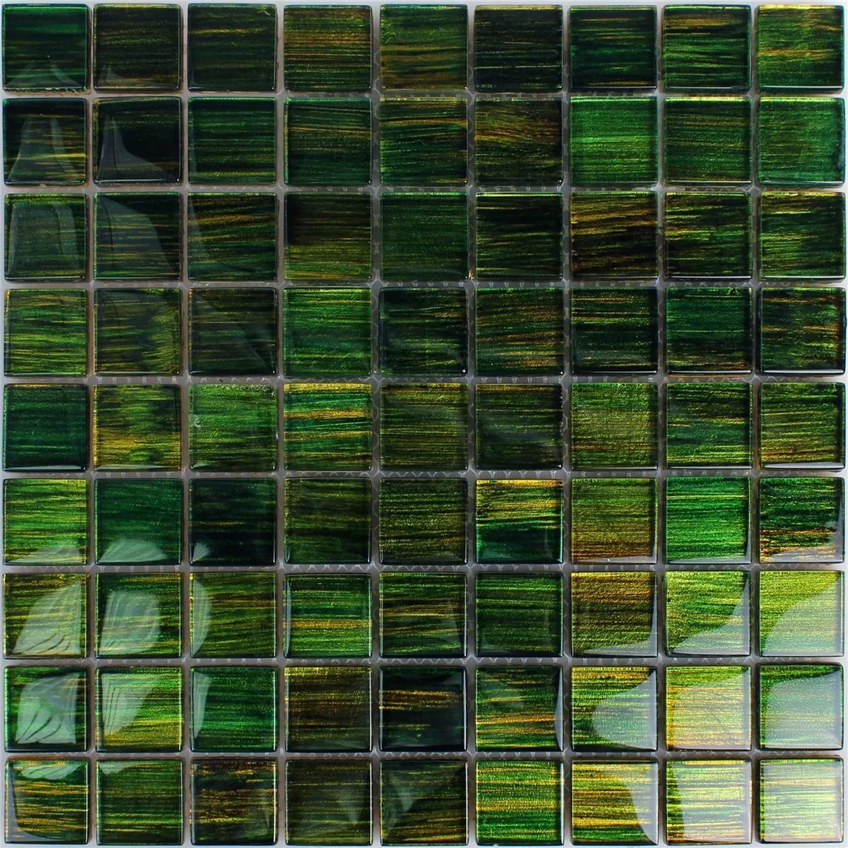 Muster von Glasmosaik Fliesen Tradition Dunkelgrün