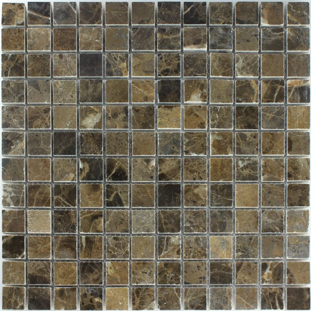 Mosaikfliesen Marmor Braun Poliert 23x23x7,5mm