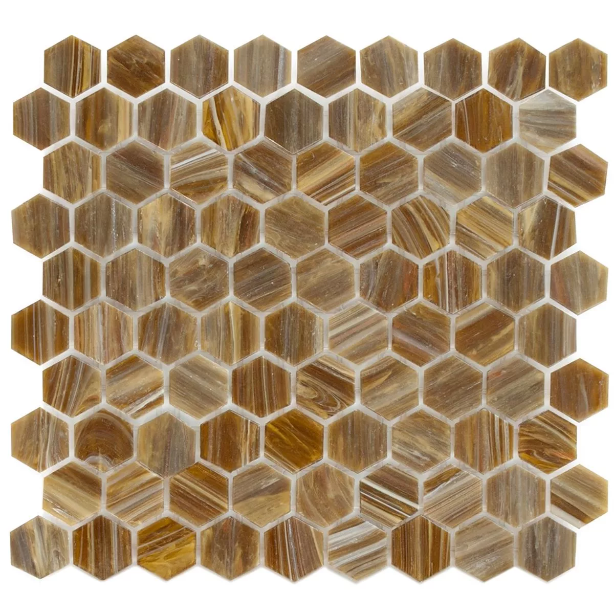 Glasmosaik Fliesen Trend-Vi Hexagonal 282 Bronze Braun