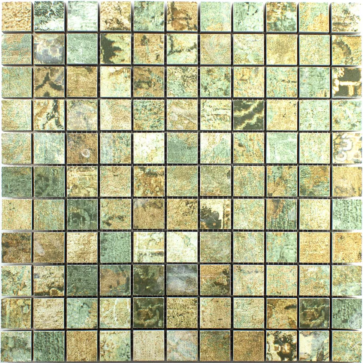 Échantillon Céramique Mosaïque Carrelage Moonlight Brun Vert