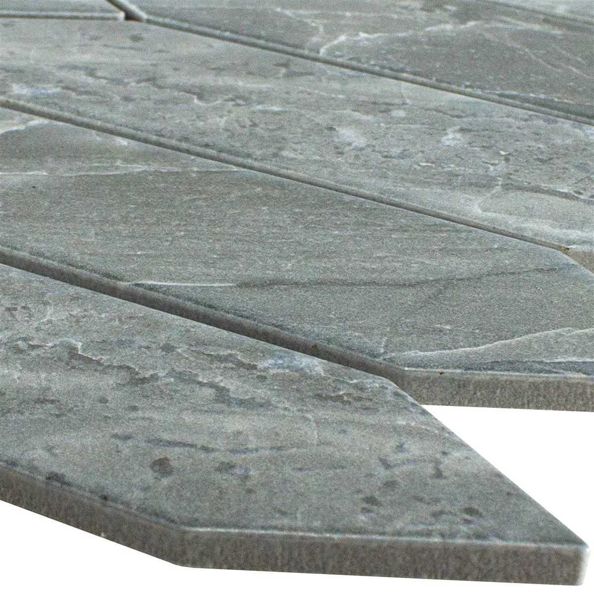 Keramik Mosaik Fliesen Dorris Picket Steinoptik Grau