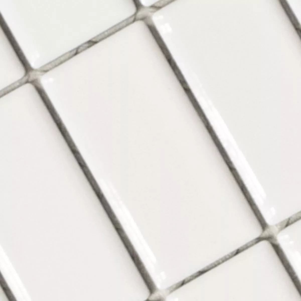 Muster von Keramik Mosaikfliesen Adrian Weiß Glänzend Rechteck