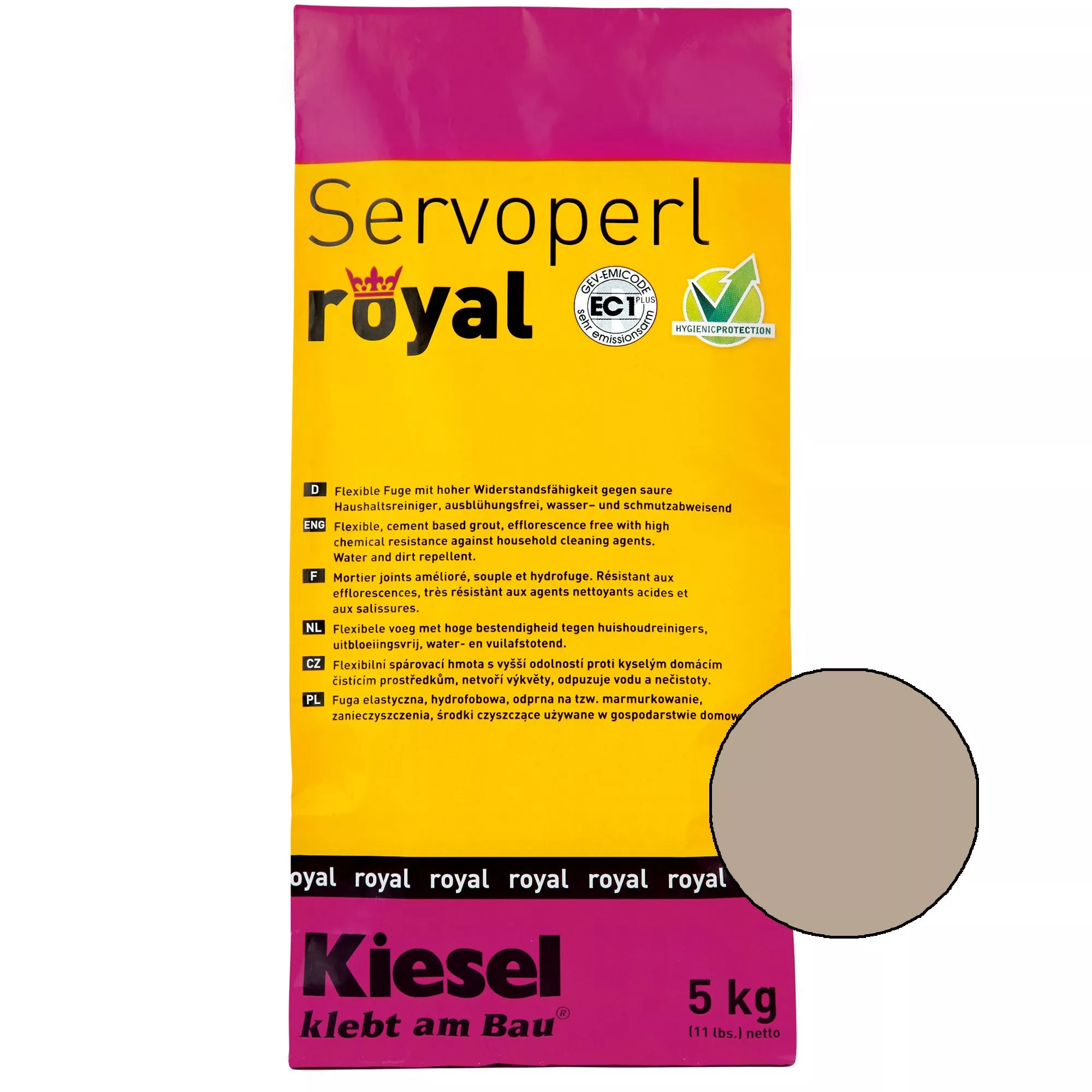 Kiesel Servoperl royal - Flexible, wasser- und schmutzabweisende Fuge (5KG Mochacino)
