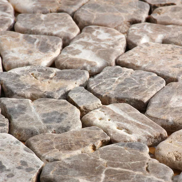 Campione Mosaico Marmo Rotte Piastrelle Pietra Naturale Castanao