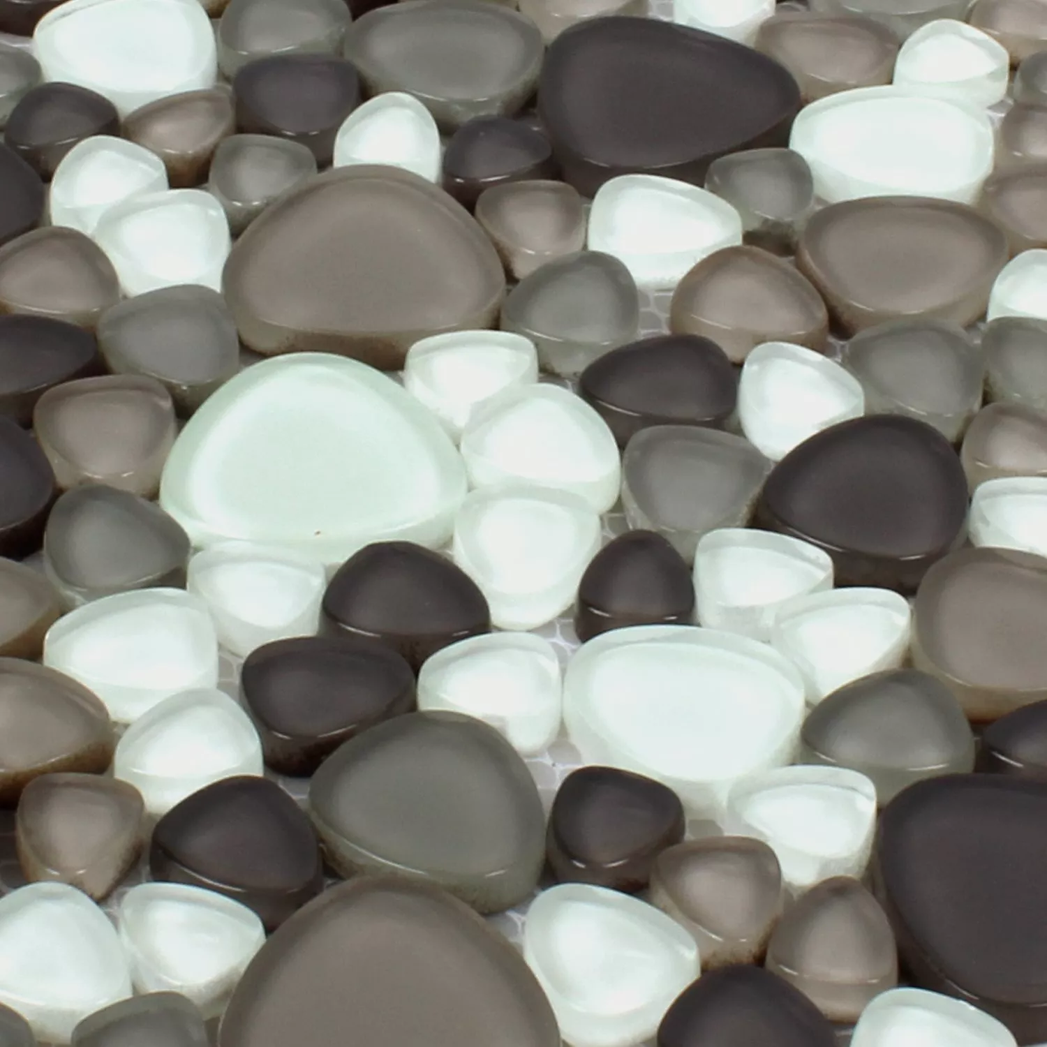 Muster von Glasmosaik Fliesen Usedom Braun Beige
